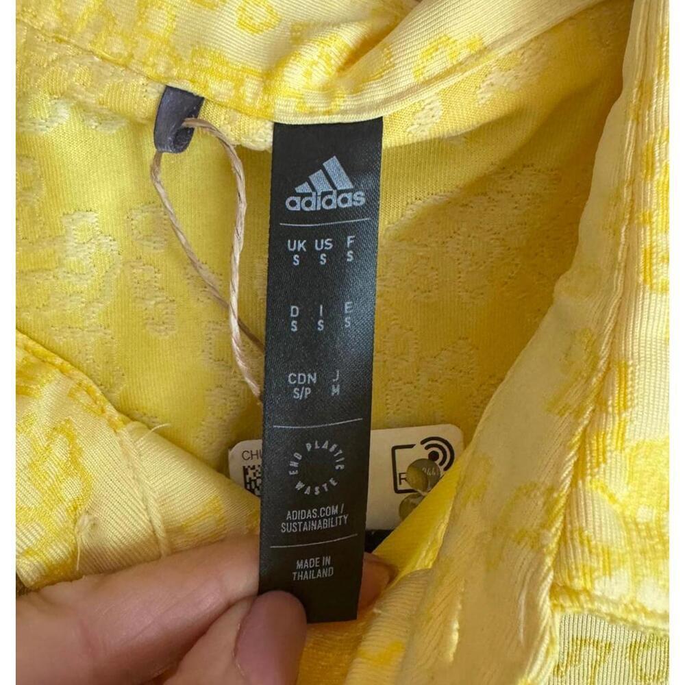 NWT Adidas Athletic Prisma Sport Golf Polo Shirt Yellow Size Small - Picture 8 of 9